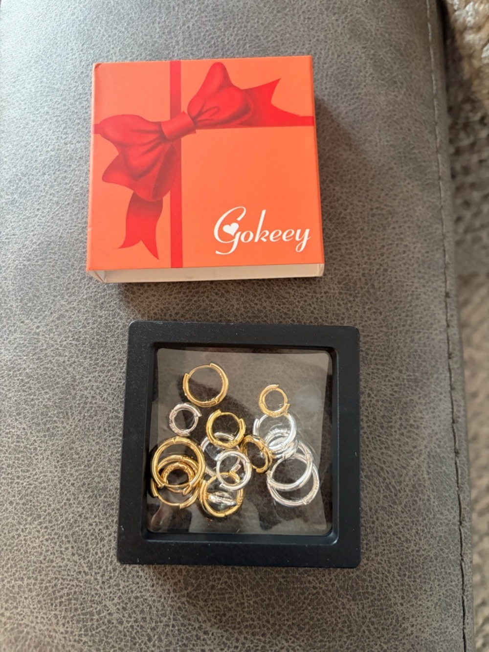 Small Gold and Silver Huggie Hoop Earrings Set